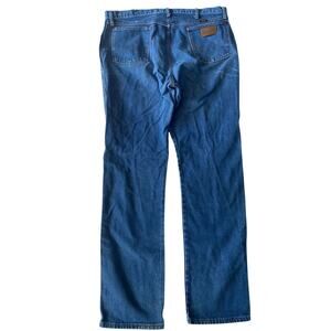 Wrangle Cowboy Cut Denim Blue Jeans Men 40X38 Rodeo Chore Western Straight